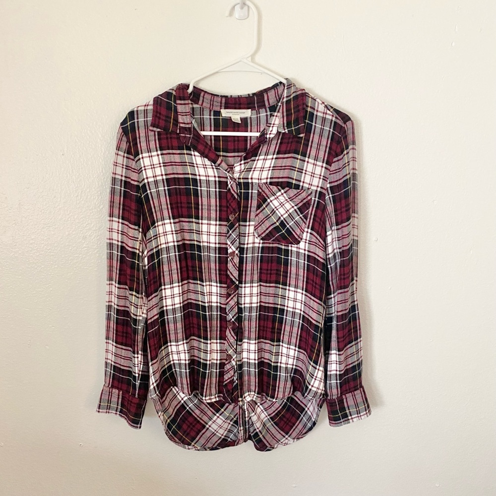 beachlunchlounge Plaid Button Up Long Sleeve Size Small